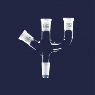 İsolab Adaptör - 3 Boyunlu - Açılı/Paralel - Dişi Ns 14/23 - Erkek Ns 14/23 - Açılı/Paralel Dişi Ns 14/23